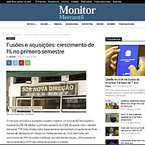Fuses e aquisies: crescimento de 1% no primeiro semestre